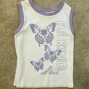 Slightly cropped tank with a good message of being kind.